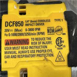 AS-IS DEWALT ATOMIC 20V MAX Lithium-Ion Cordless 1/4 in. Brushless Impact Driver Kit