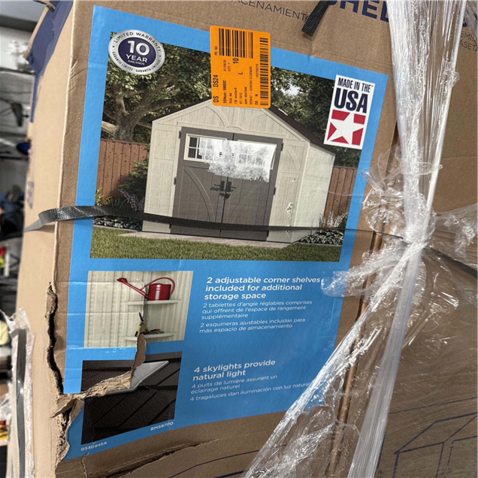 California AS-IS SUNCAST TREMONT Storage Shed (Box 1 & 2) Damaged Boxes