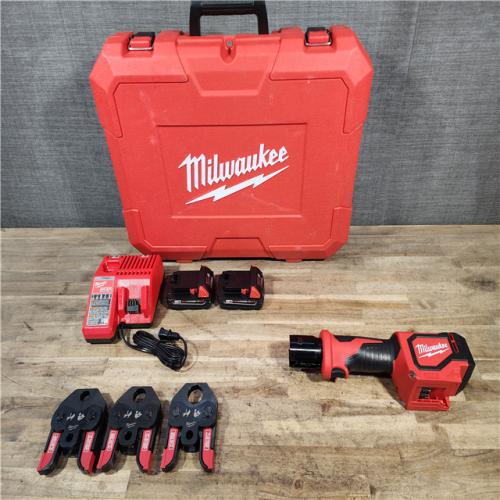 HOUSTON LOCATION - AS-IS Milwaukee-2674-22C M18 Short Throw Press Tool Kit W/ PEX Crimp Jaws