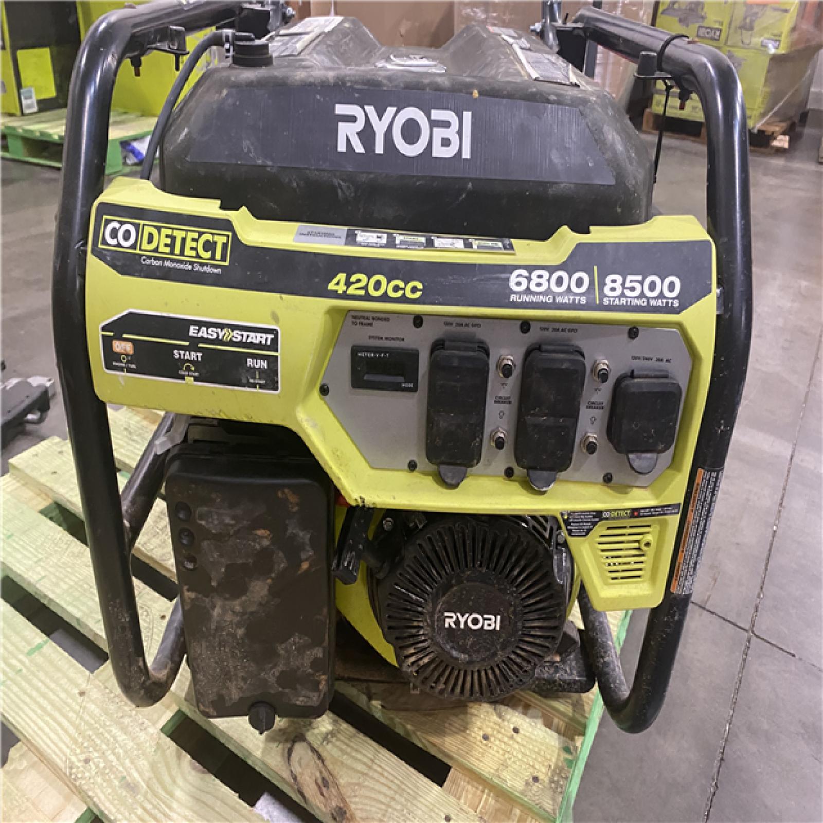 Dallas Location - As-Is RYOBI 6800-Watt Gasoline Powered Portable Generator