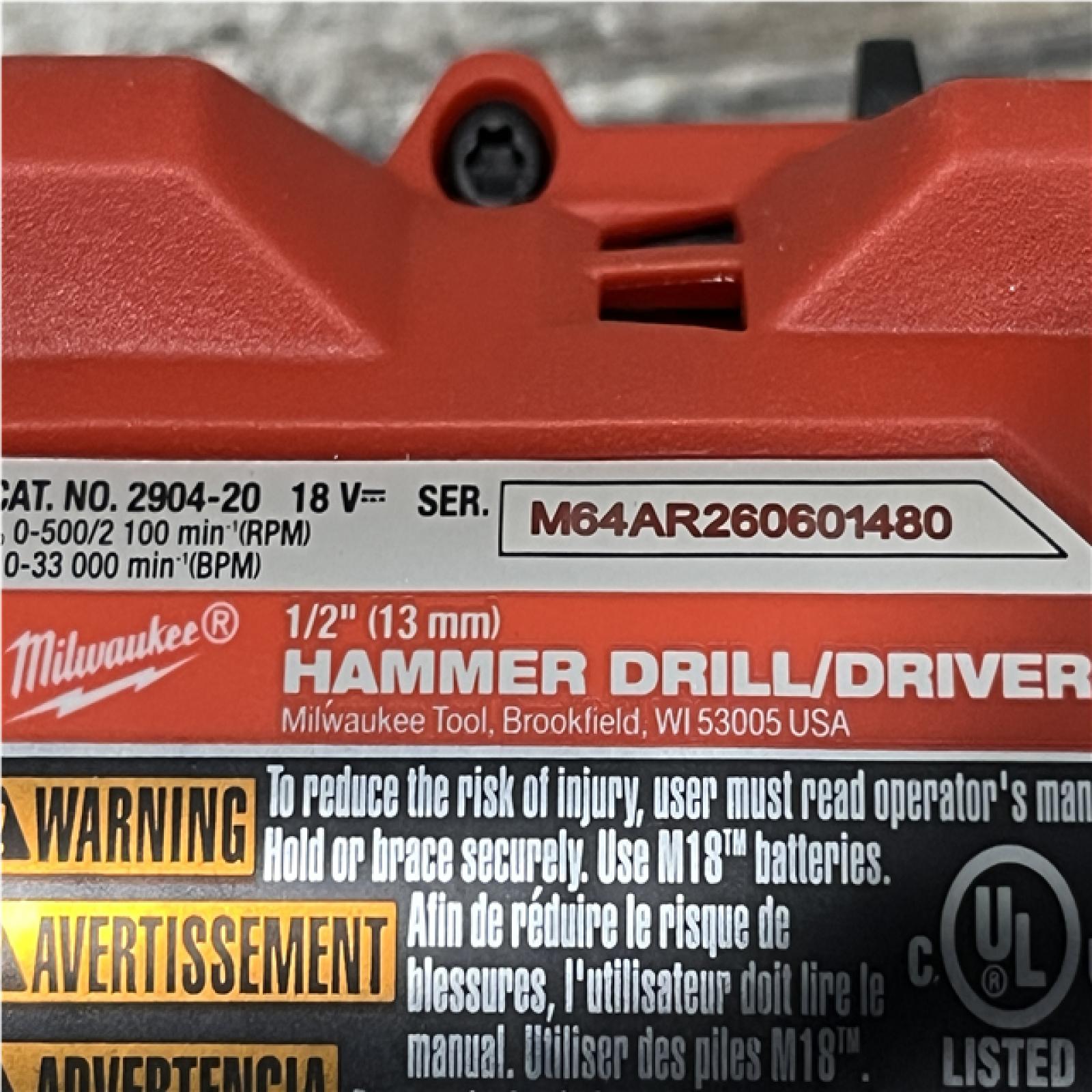 AS-IS Milwaukee FUEL 18V Lithium-Ion Brushless Cordless 1/2 in. Hammer Drill/Driver (Tool-Only)