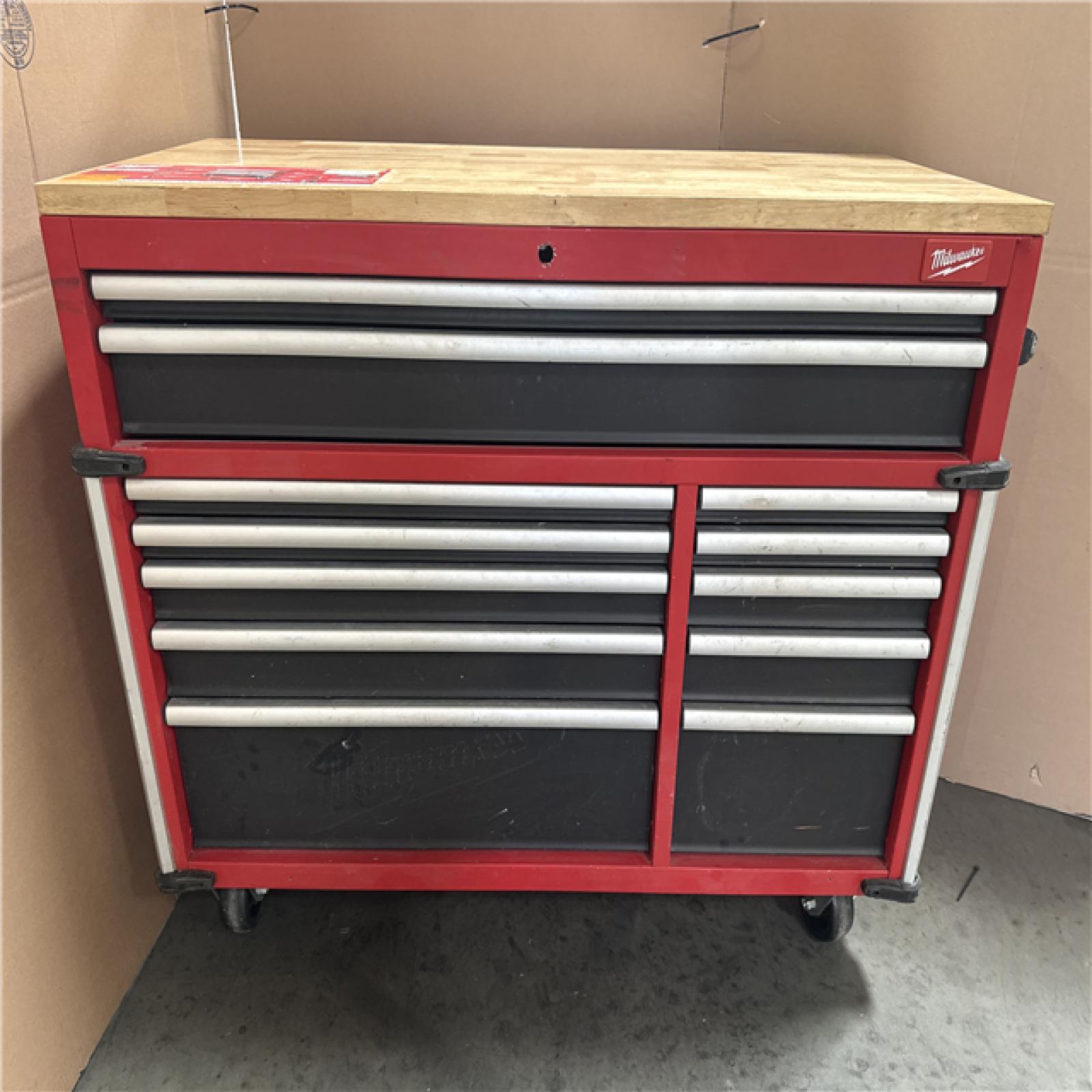 CALIFORNIA AS IS MILWAUKEE 12 DRAWER WORKBENCH (POPPED LOCK)