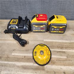 HOUSTON LOCATION - AS-IS DeWalt Flexvolt 60V Max Cordless Grinder  4.5 in; 6 in  Kit  W/ (2) BATTERY & CHARGER (DCG418X2)