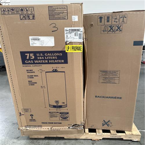 California NEW Rheem 75 Gallons Propane Gas Water Heater & AO Smith ProLine Commercial Grade 40-Gallon Natural Gas Water Heater