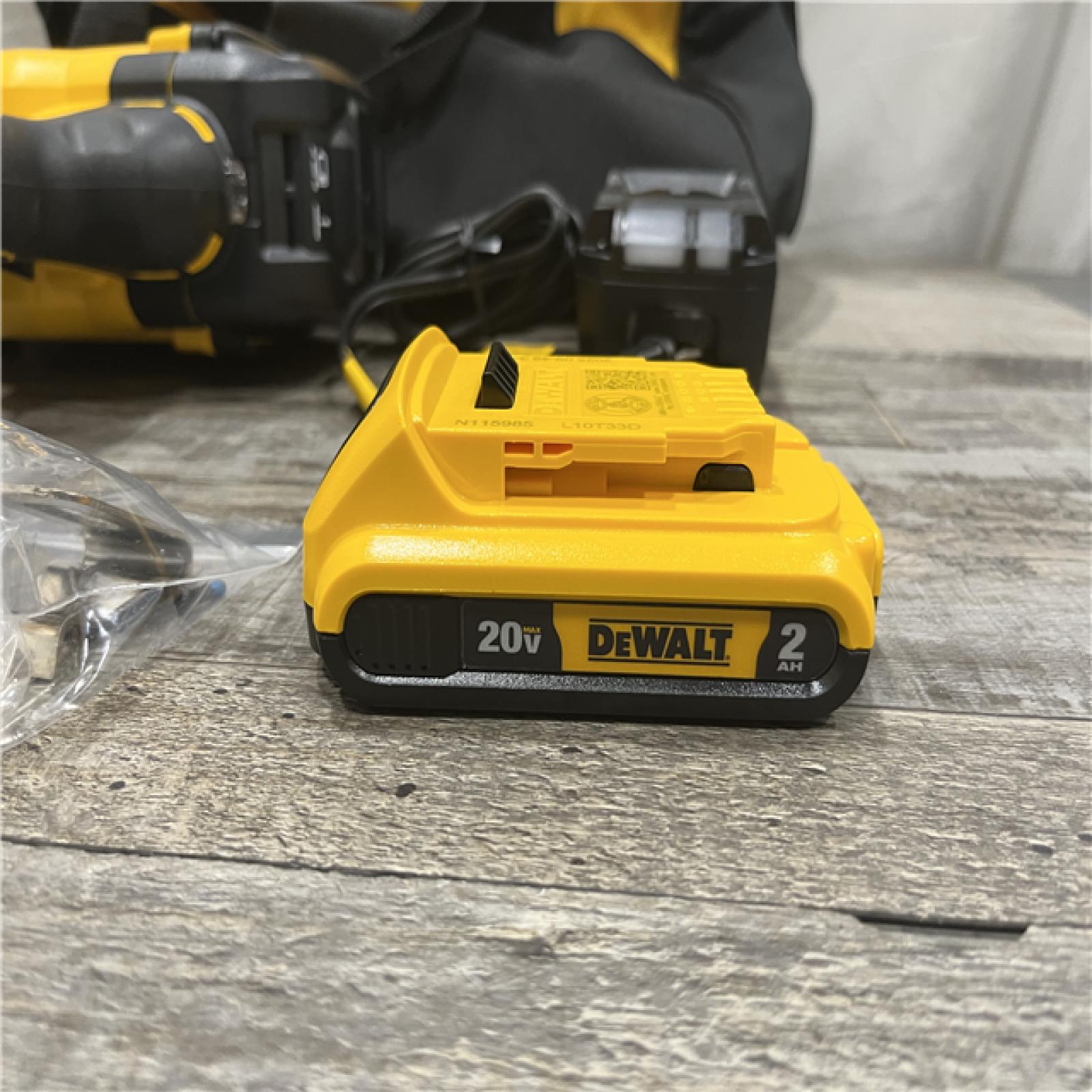 AS-IS DEWALT 20V MAX Lithium-Ion 15-Degree Electric Cordless Roofing Nailer Kit