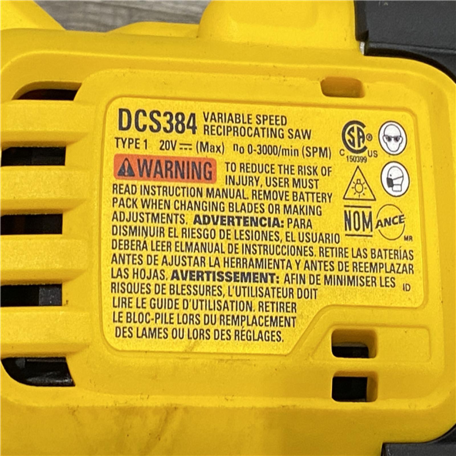 AS-IS DEWALT 20-Volt XR Cordless Reciprocating Saw (Tool Only)