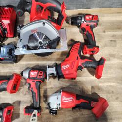 HOUSTON LOCATION - AS-IS Milwaukee M18 18-Volt Lithium-Ion Cordless Combo Kit 7-Tool with 2-Batteries, Charger and Tool Bag