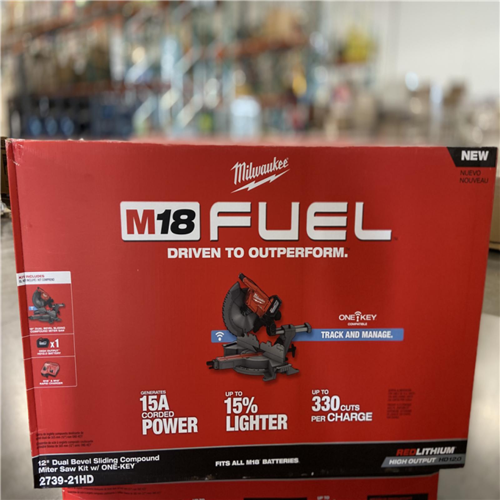 DALLAS LOCATION - Milwaukee M18 FUEL 18V Lithium-Ion Brushless Cordless 12 in. Dual Bevel Sliding Compound Miter Saw Kit with One 12.0Ah Battery