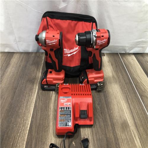 AS-IS Milwaukee 18-Volt Lithium-Ion Brushless Cordless Compact Hammer Drill/Impact Combo Kit