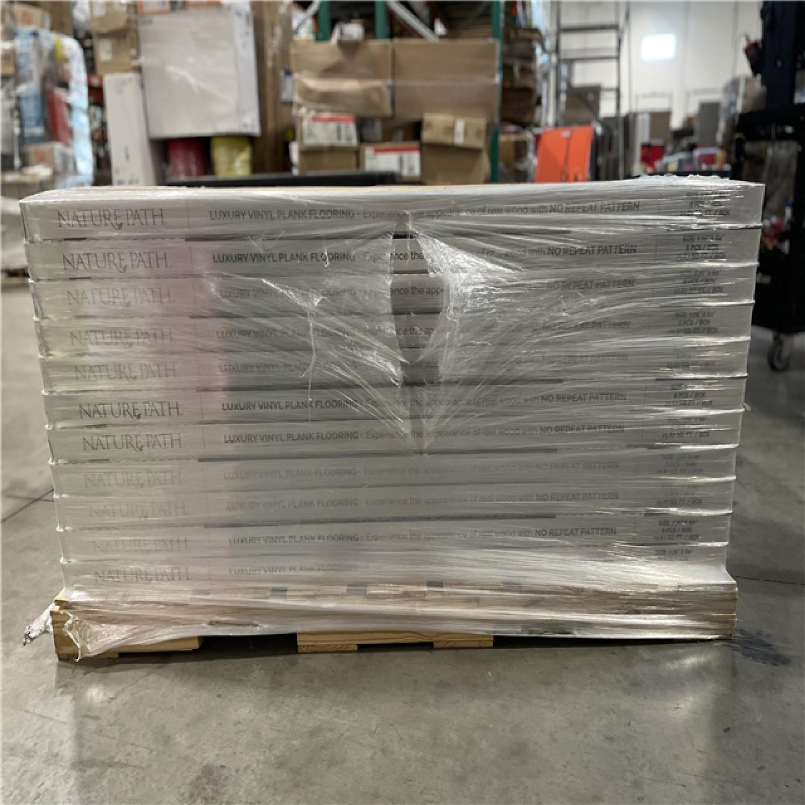 DALLAS LOCATION- NATURES PATH Shadow Oak Vinyl Plank Flooring Pallet (55 Units)