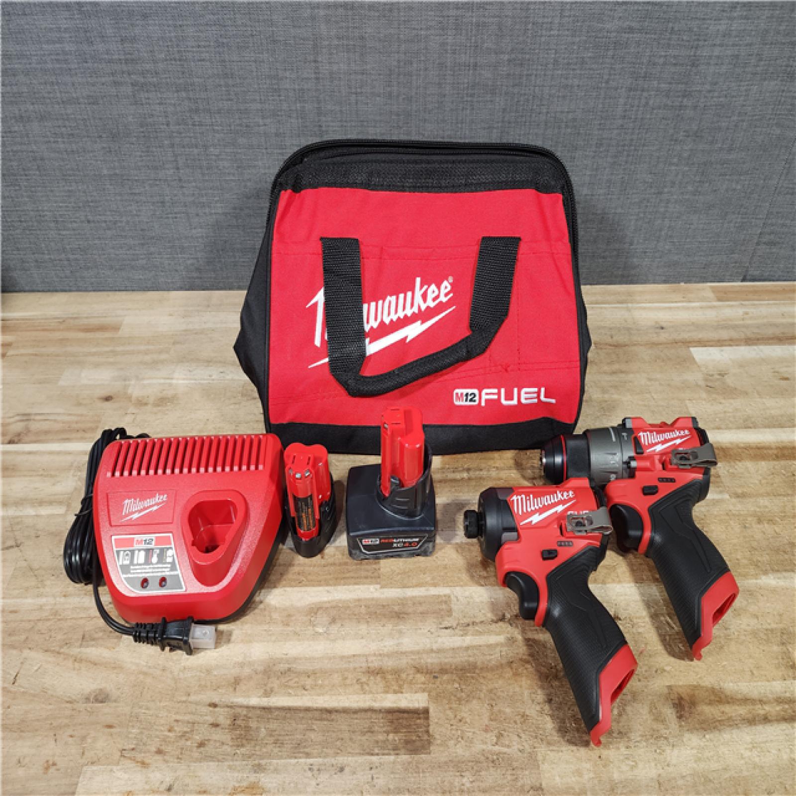 HOUSTON LOCATION - AS - IS Milwaukee FUEL 12-Volt Lithium-Ion Brushless Cordless Hammer Drill and Impact Driver Combo Kit