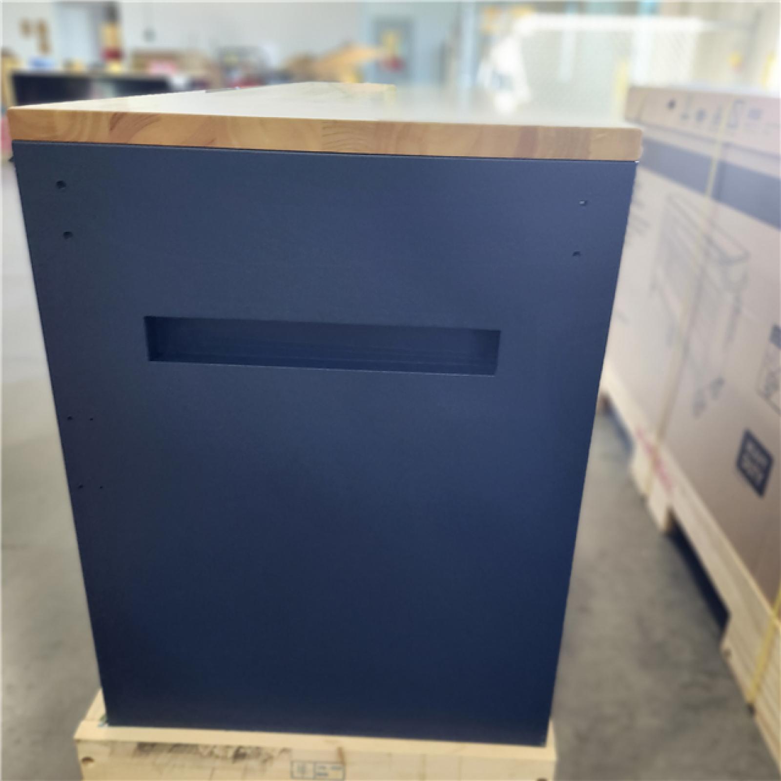 DALLAS LOCATION-  Husky Tool Storage Heavy Duty 84 in. W x 24 in. D Matte Blue Mobile Workbench Cabinet