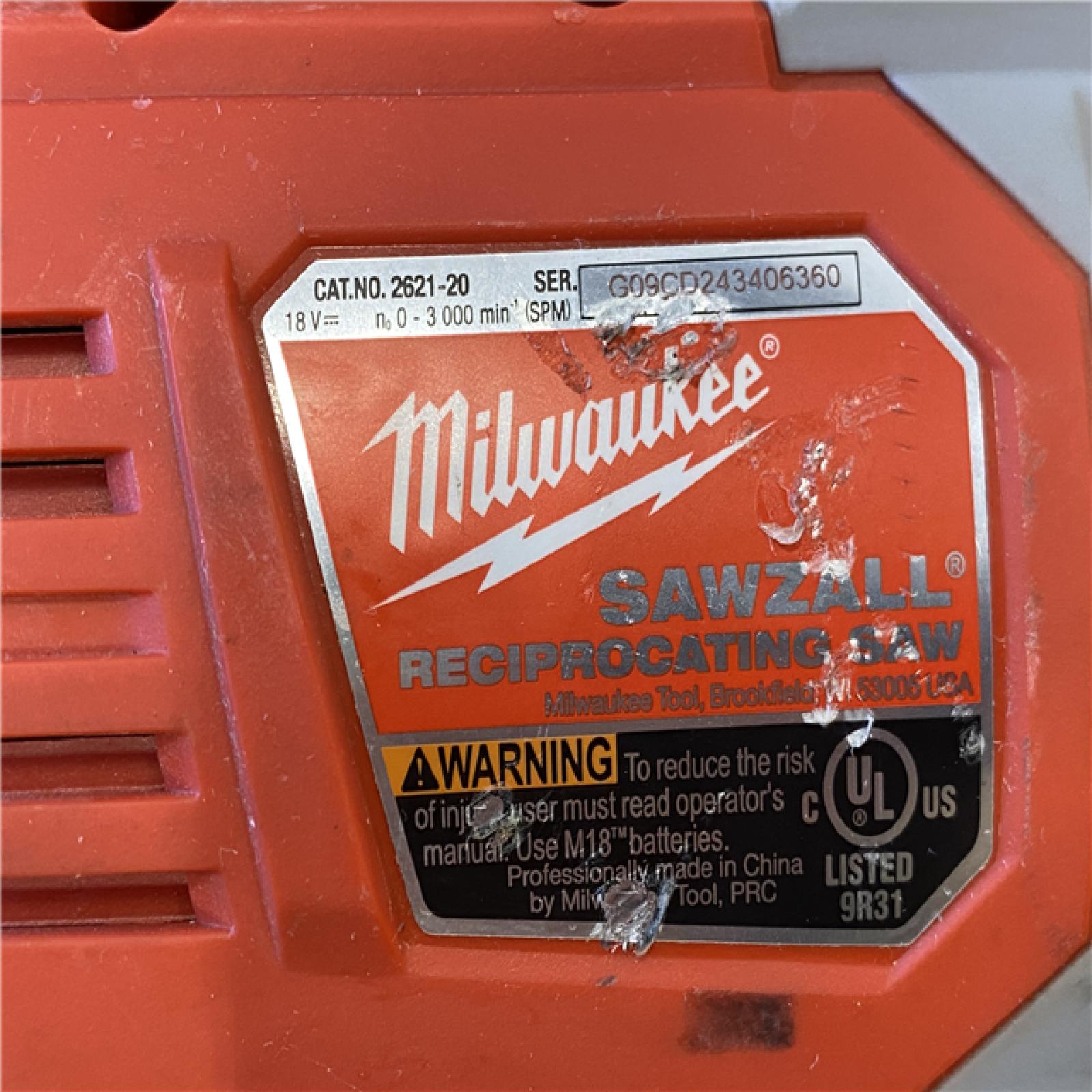 AS-IS Milwaukee 18V Lithium-Ion Cordless SAWZALL Reciprocating Saw (Tool-Only)