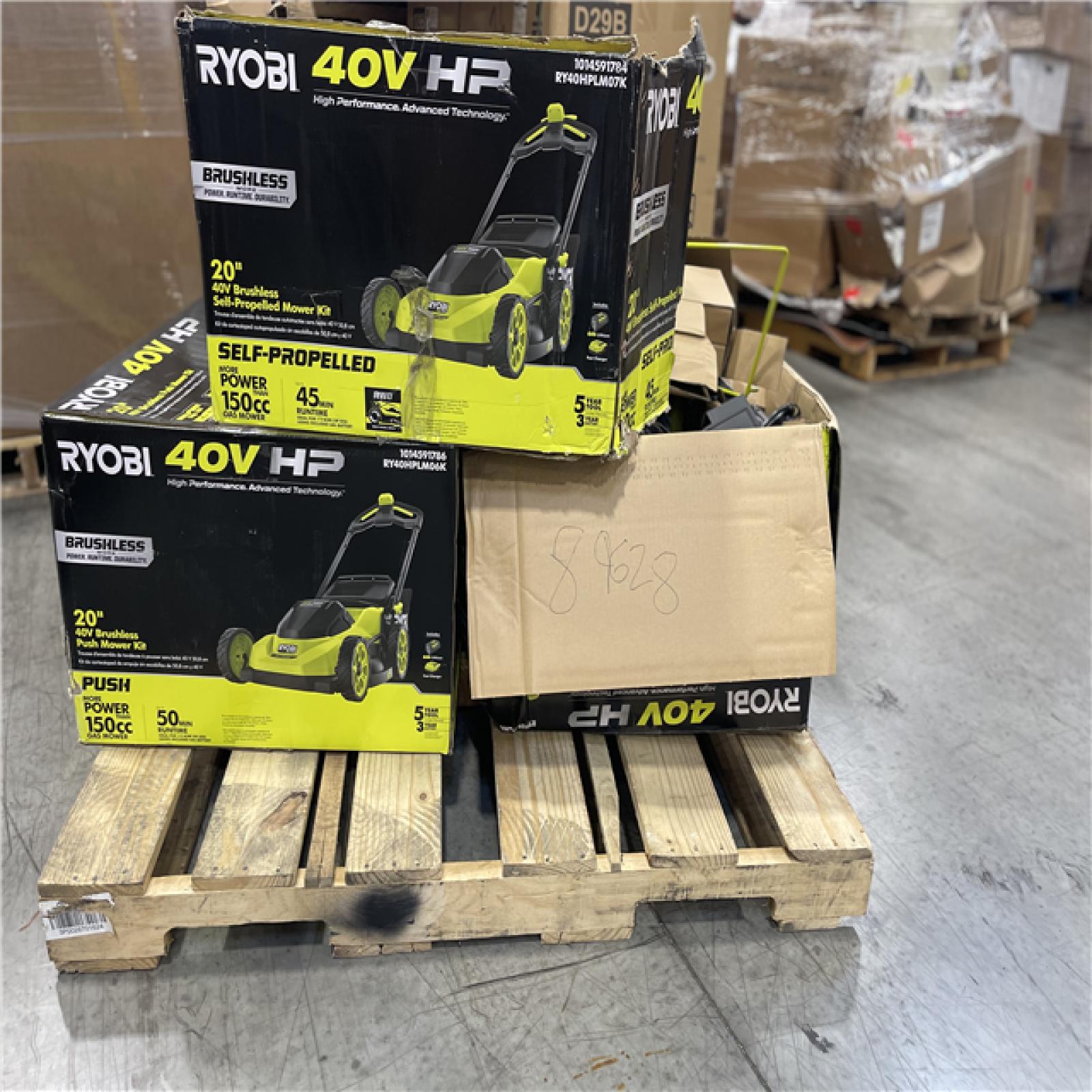 DALLAS LOCATION - RYOBI MOWER PALLET -(3 UNITS)