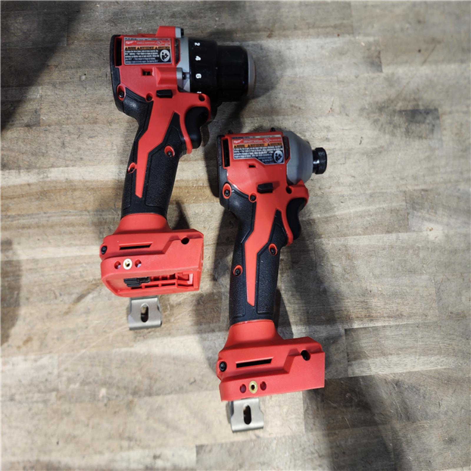 HOUSTON LOCATION - AS-IS Milwaukee M18 18V Lithium-Ion Brushless Cordless Compact Drill/Impact Combo Kit (2-Tool) W/(2) 2.0 Ah Batteries  Charger & Bag