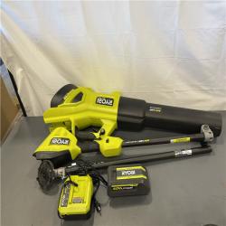 AS-IS - 40V HP Brushless 650 CFM 160 MPH Cordless Leaf Blower and Carbon Fiber String Trimmer with 4Ah Battery and Charger