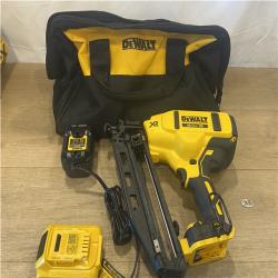 AS-IS DEWALT 20V MAX XR 16-Gauge Electric Cordless Angled Finishing Nailer Kit
