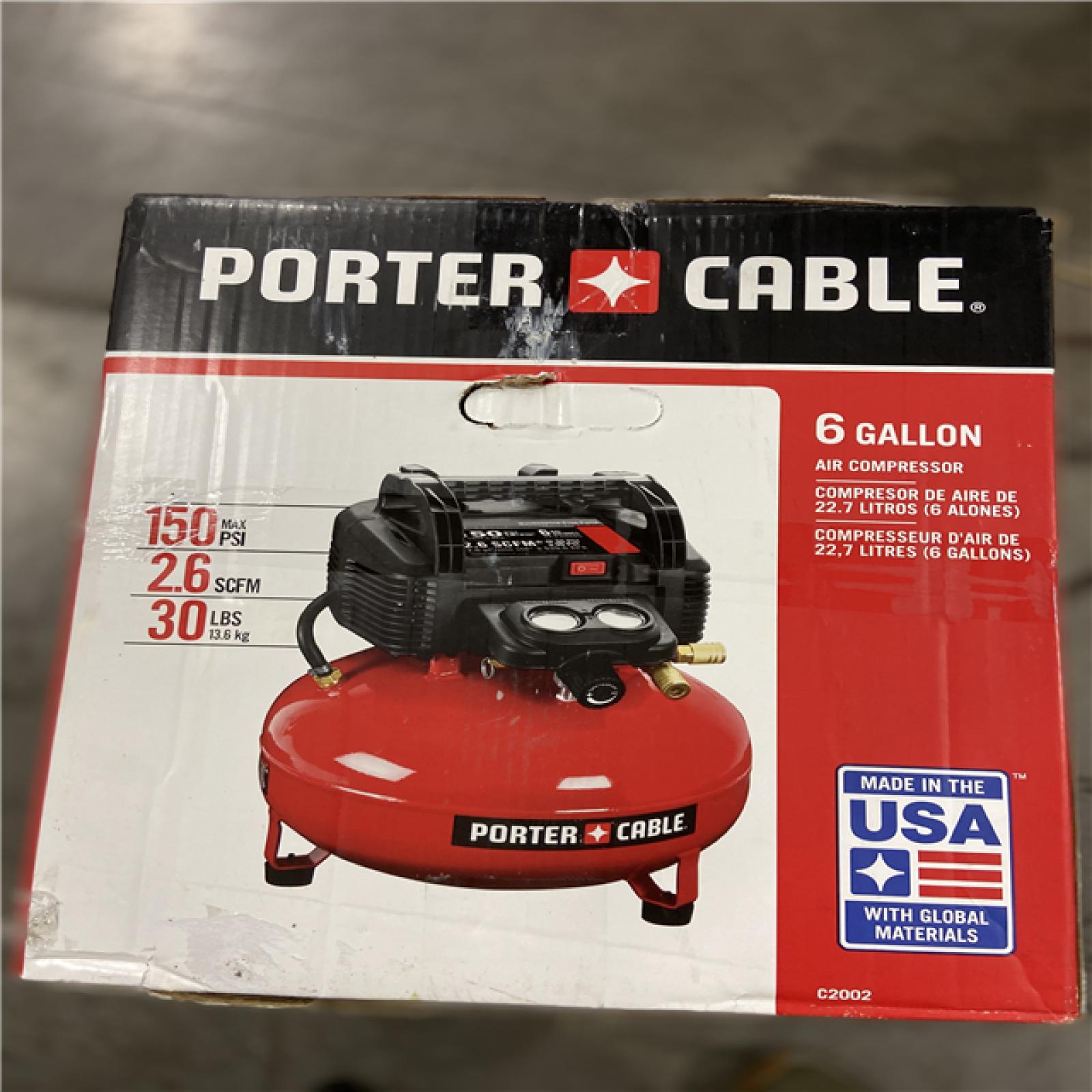 DALLAS LOCATION - Porter-Cable 6 Gal. 150 PSI Portable Electric Pancake Air Compressor
