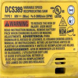 AS-IS DEWALT FLEXVOLT 60V MAX Cordless Brushless Reciprocating Saw (Tool Only)