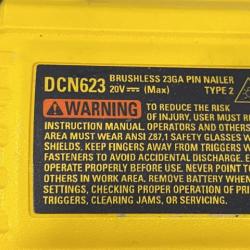AS-IS DEWALT ATOMIC 20V MAX Lithium Ion Cordless 23 Gauge Pin Nailer Kit