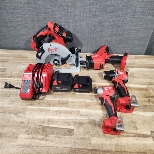 HOUSTON LOCATION - AS - IS Milwaukee 4 Tool Combo Kit W/ (2) Battery & Charger
