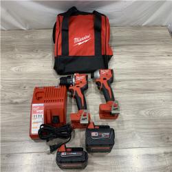 AS-IS Milwaukee 18-Volt Lithium-Ion Brushless Cordless Compact Hammer Drill/Impact Combo Kit