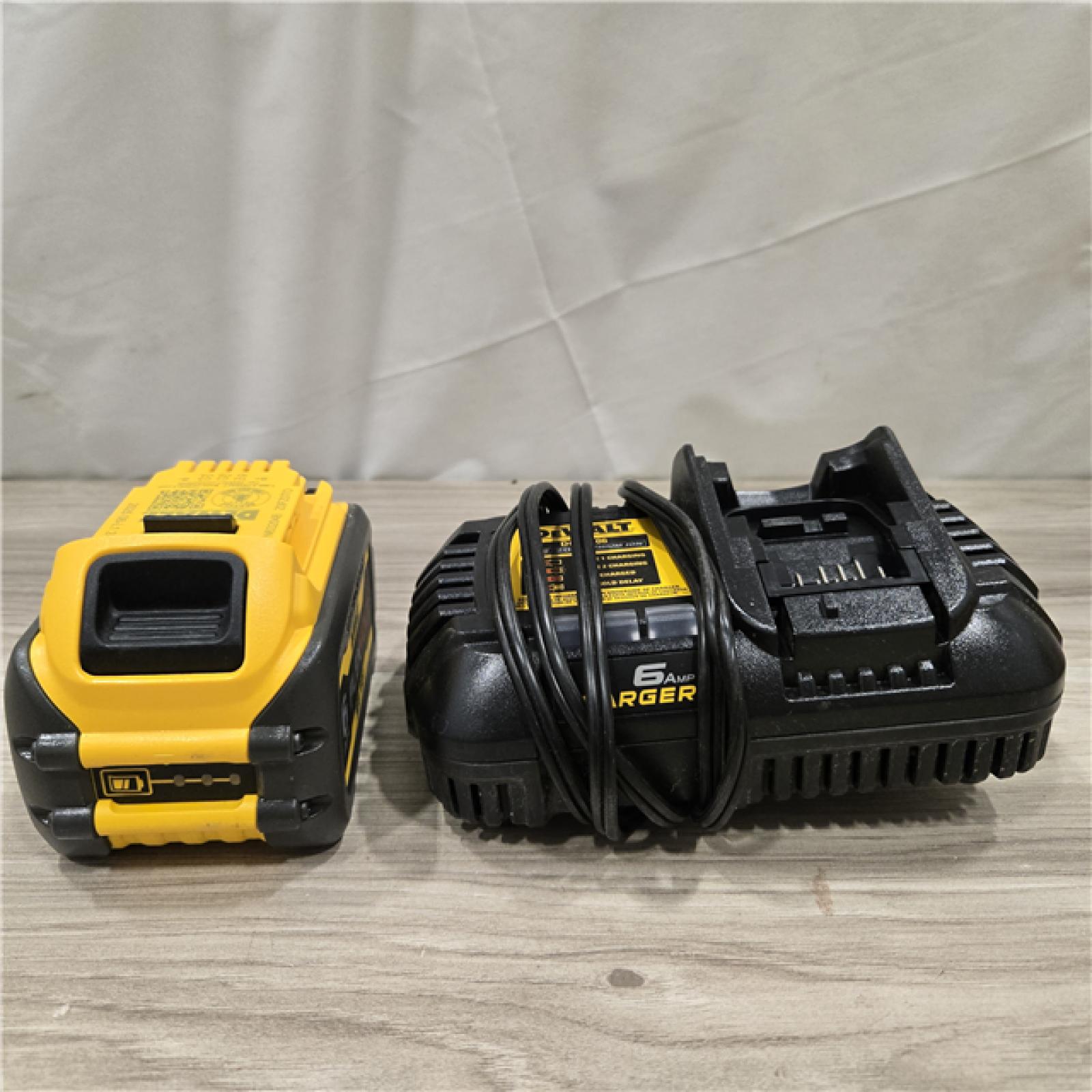 AS-IS DEWALT FLEXVOLT 20V/60V MAX 6.0Ah Battery Pack with 6 Amp Output Charger