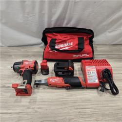 AS-IS M18 FUEL 18V Cordless Mid Torque 1/2 in. Impact Wrench & M12 FUEL 3/8 in. Ratchet Kit