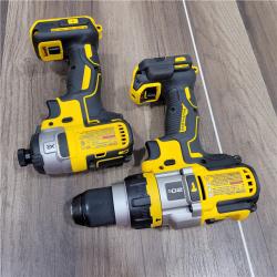 AS-IS DEWALT 20V MAX Cordless Brushless Hammer Drill/Driver 2 Tool Combo Kit with FLEXVOLT ADVANTAGE