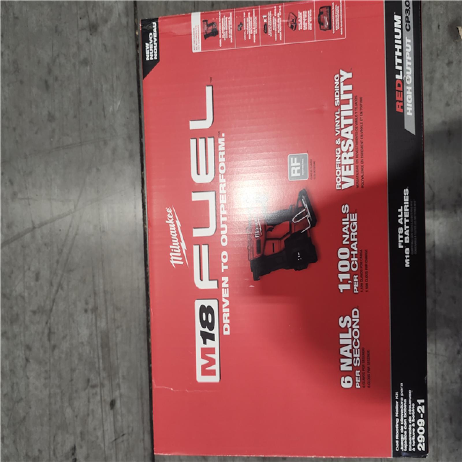 NEW! - Milwaukee M18 FUEL 18-Volt Lithium-Ion Brushless Cordless Coil Roofing Nailer Combo Kit with (1) 3.0 Ah Battery  Charger and Bag