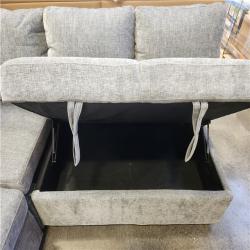 Phoenix 4-Piece L Shape Electric Sectional Sofa Grey with Ottoman
