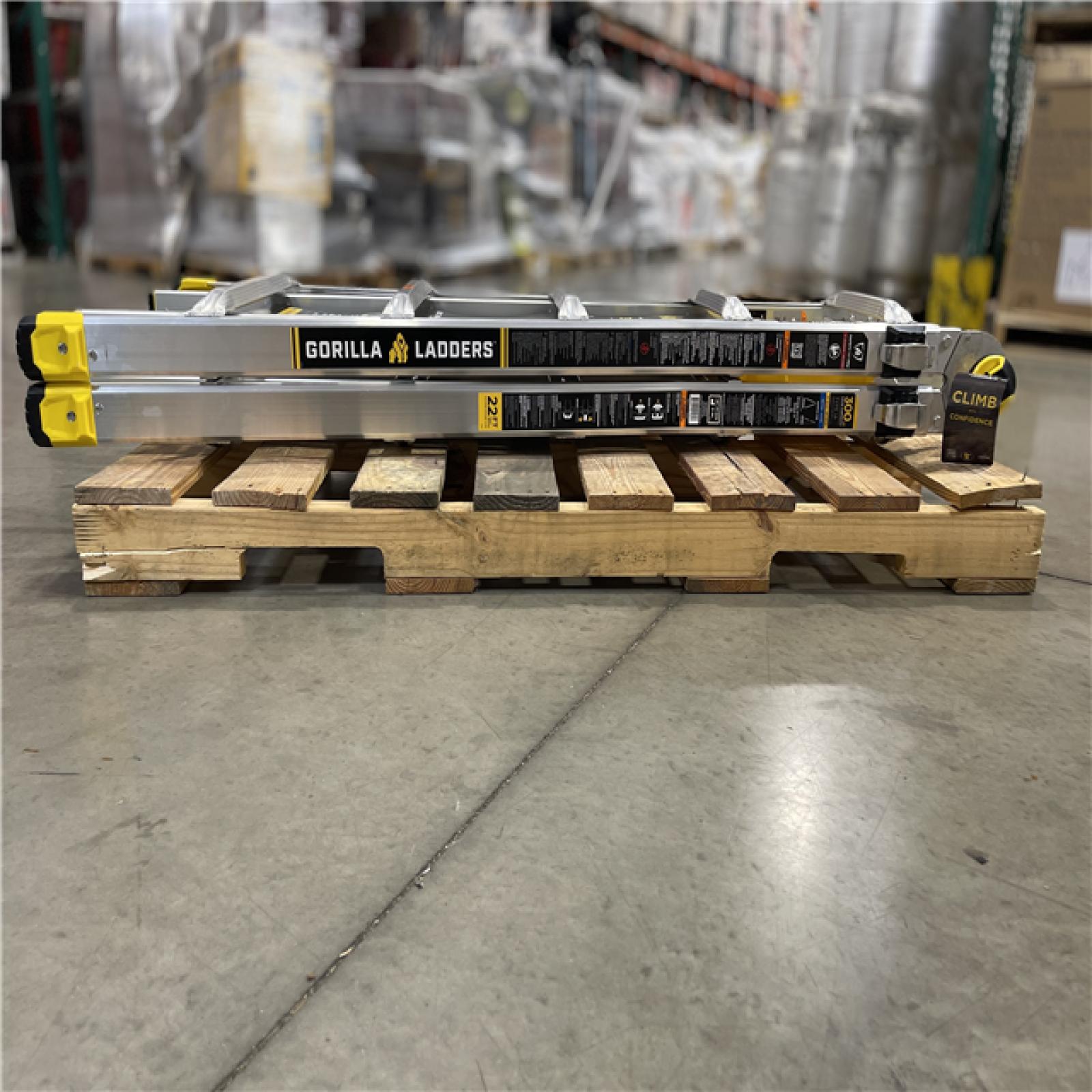 DALLAS LOCATION- NEW! GORILLA 22 ft. Reach MPXA Aluminum Multi-Position Ladder with Project Bucket  300 lbs. Load Capacity