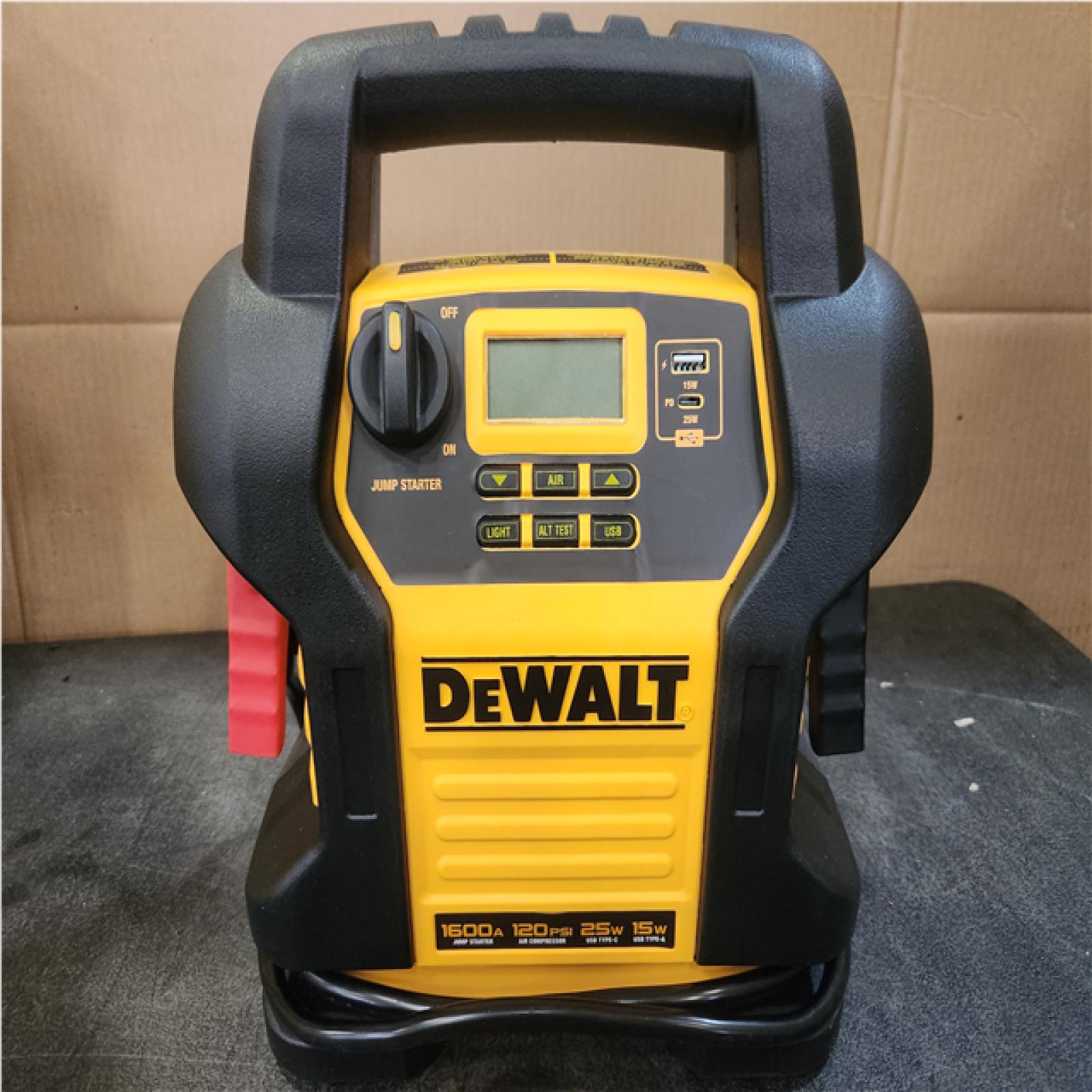 Phoenix NEW DEWALT 1600-Peak Amp Portable Jump Starter with Digital Compressor and USB Power Bank - DXAEJ14