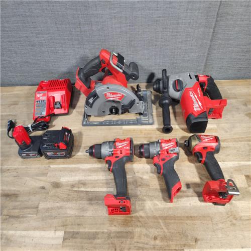HOUSTON LOCATION - AS-IS Milwaukee 5 Tool Combo Kit W/ (2) Battery & Charger