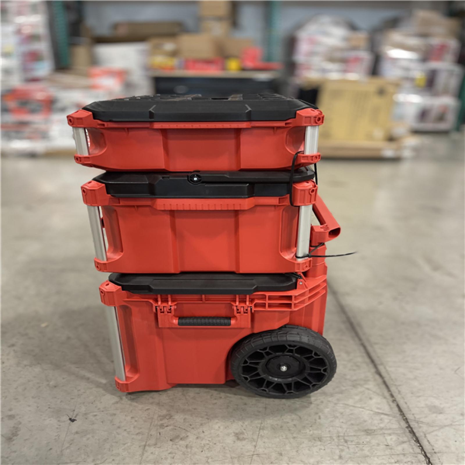 AS-IS - Milwaukee PACKOUT 22 in. Rolling Tool Box, 22 in. Large Tool Box and 22 in. Medium Tool Box ProSystem Low Profile Handle