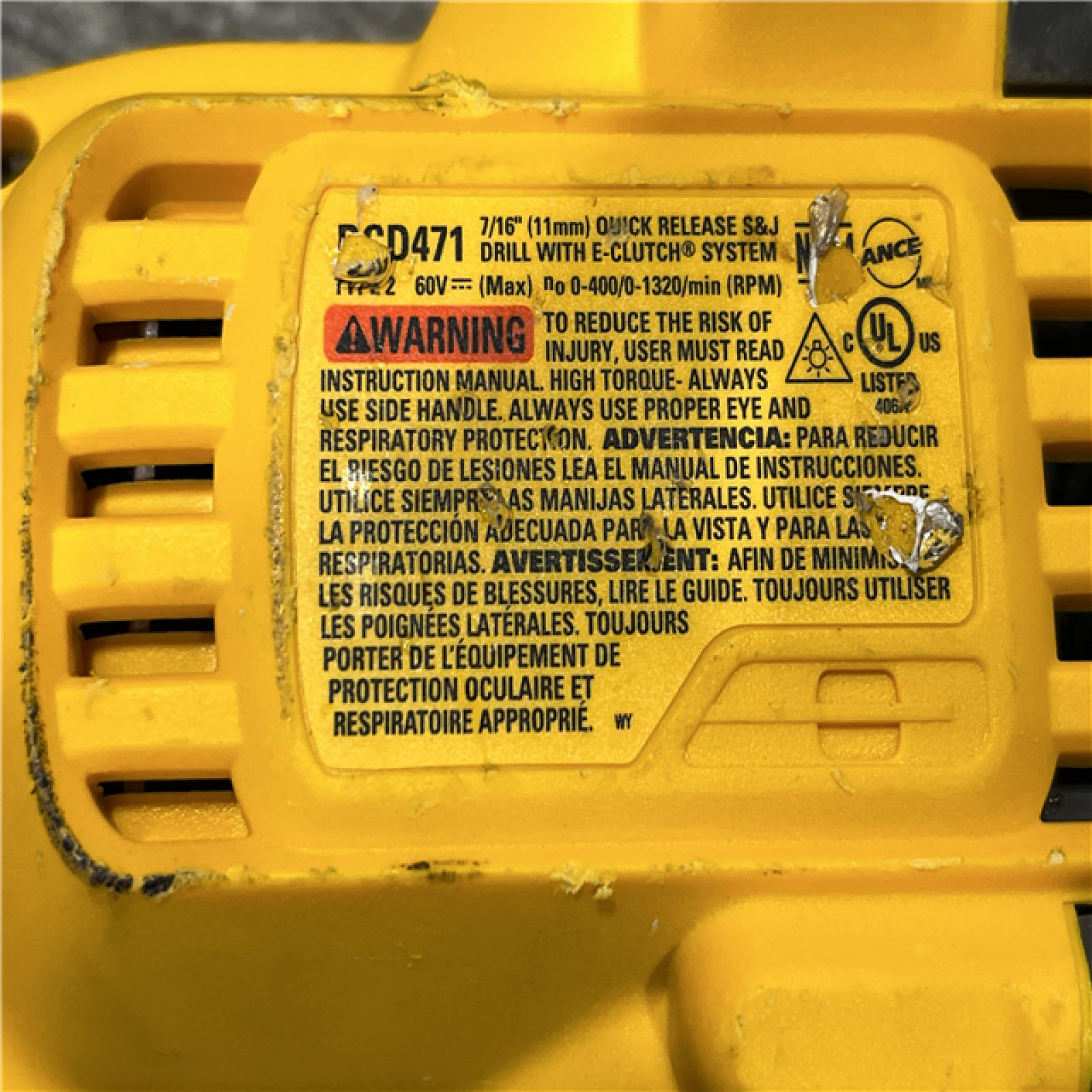 AS-IS DEWALT FLEXVOLT 60V MAX Cordless Brushless Quick-Change Stud and Joist Drill with E-Clutch (Tool Only)