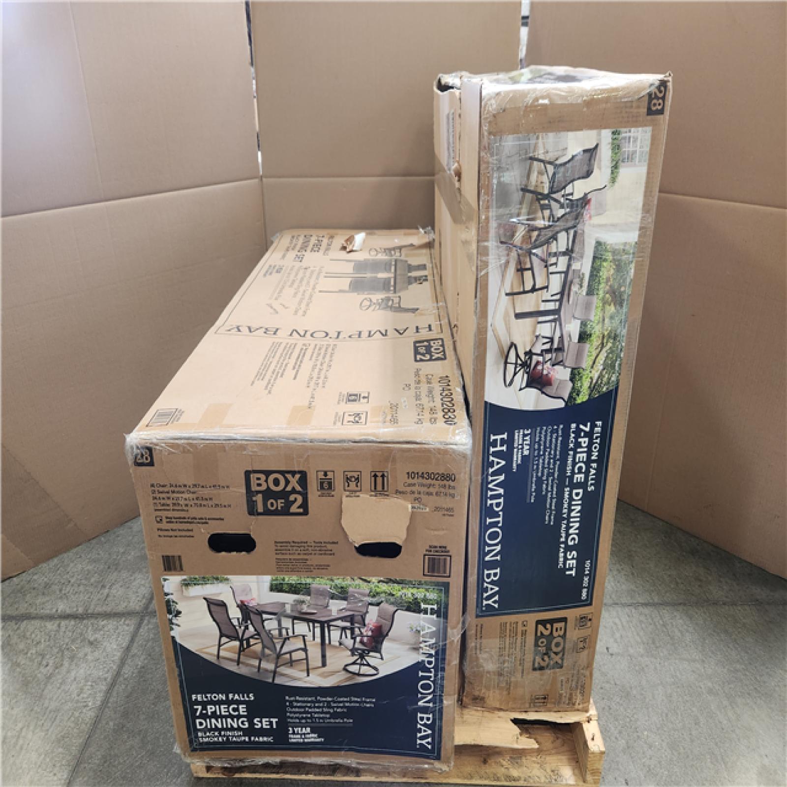 Phoenix NEW Hampton Bay Felton Falls 7-Piece Padded Sling Outdoor Dining Set