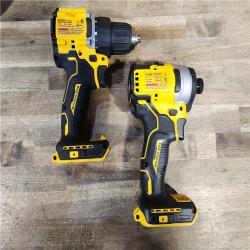 HOUSTON LOCATION - AS-IS Dewalt DCK225D2 20V MAX ATOMIC Brushless Compact Lithium-Ion 1/2 in. Cordless Drill Driver and 1/4 in. Impact Driver Combo Kit with 2 Batteries 2 Ah