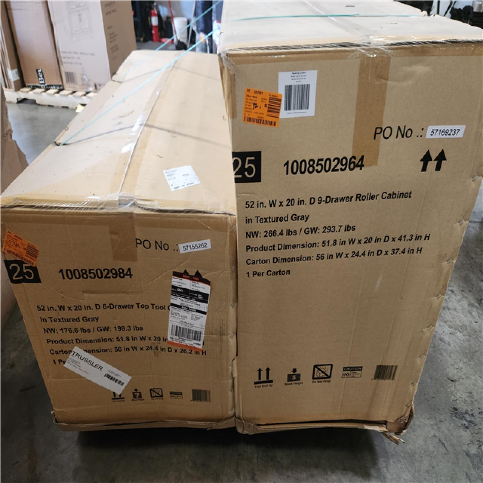 Phoenix NEW Husky Heavy-Duty 52 in. W 15-Drawer Matte Gray Steel Rolling Tool Chest Combo SEALED