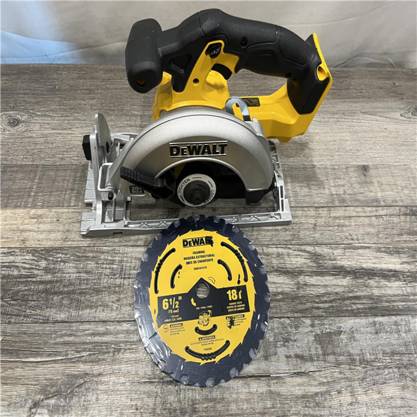 AS-IS DEWALT 20-Volt MAX Lithium-Ion Cordless 6-1/2 in. Circular Saw (Tool-Only)