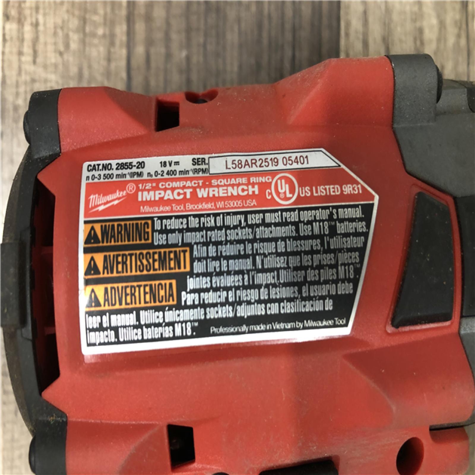 AS-IS Milwaukee FUEL GEN-3 18V Lithium-Ion Brushless Cordless 1/2 in. Compact Impact Wrench with Friction Ring (Tool-Only)