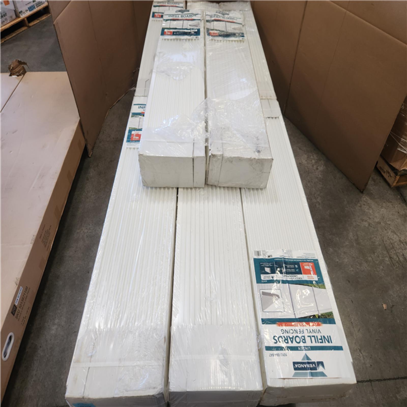 Phoenix Veranda Linden 6 ft. x 8 ft. White Privacy Framed Flat Fence Panel Kit with White Infill and Posts