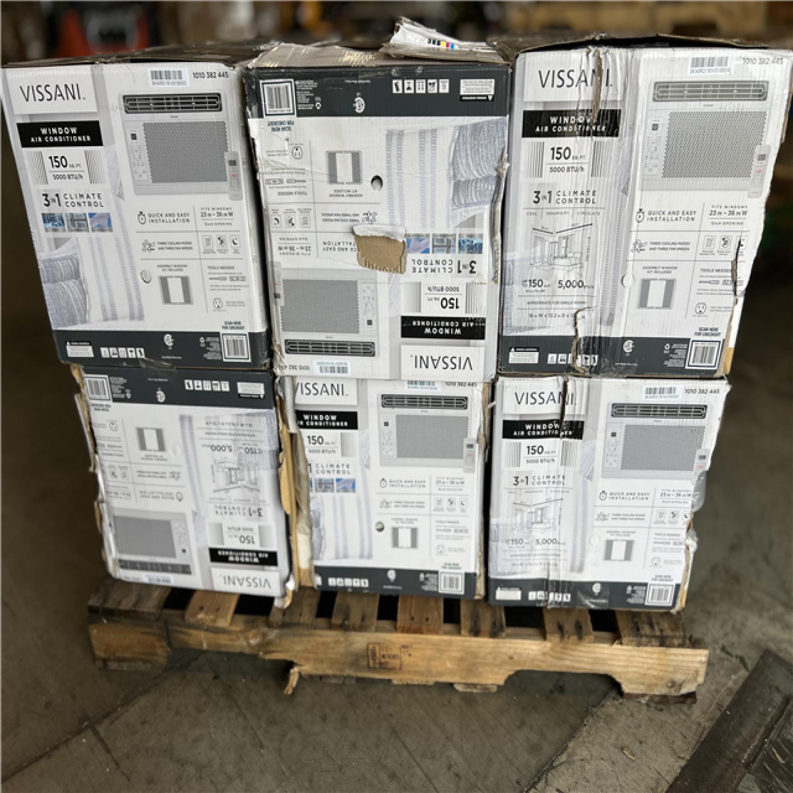 DALLAS LOCATION - Vissani 5,000 BTU 115-Volt Window Air Conditioner for 150 sq. ft. Rooms in White PALLET - (12 UNITS)