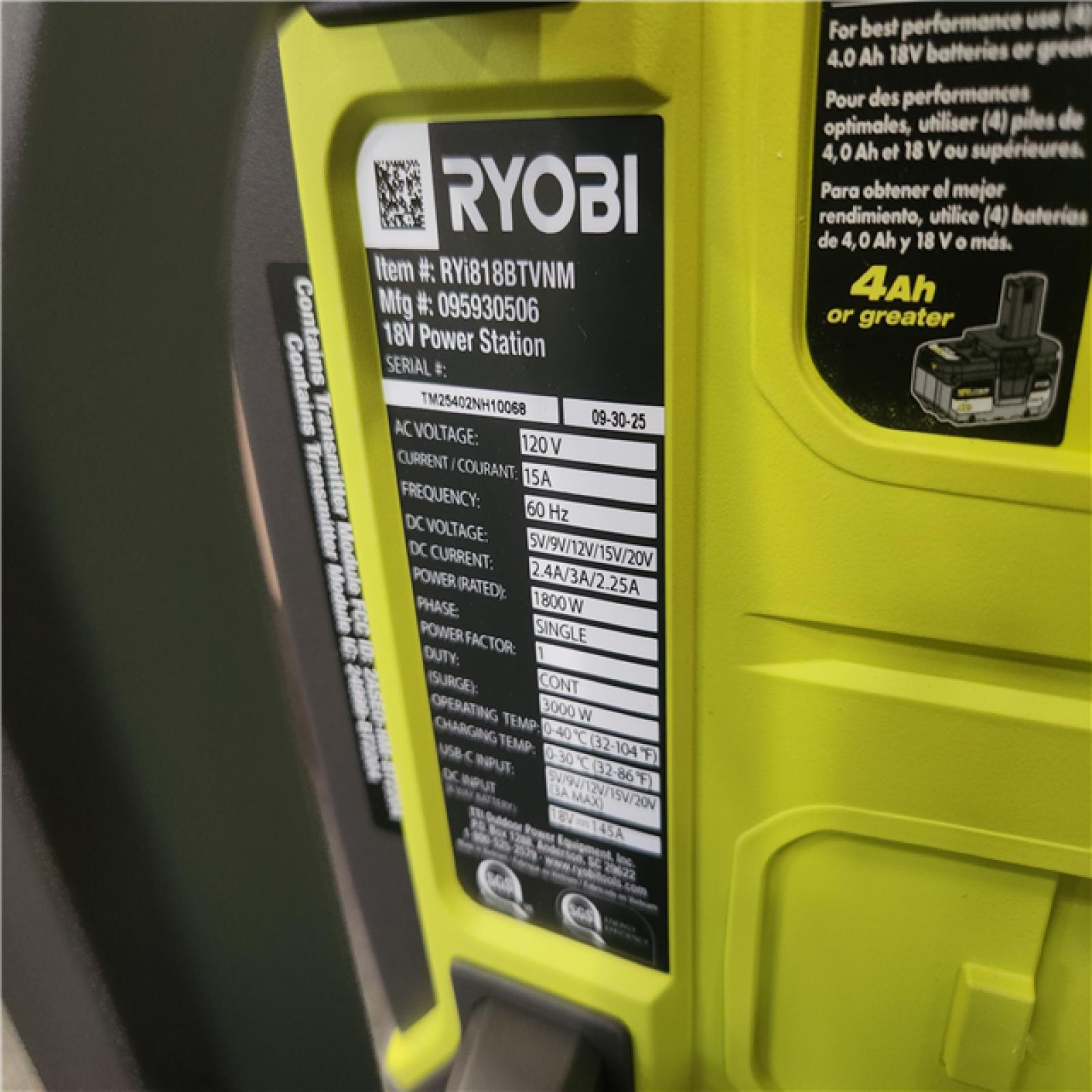 Phoenix NEW RYOBI 18V ONE+ 1800-Watt Portable Battery Inverter Power Station/8-Port Charger (Tool Only)
