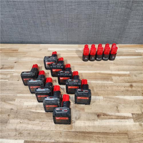 HOUSTON LOCATION - AS-IS MILWAUKEE BATTERY PACK QTY - 15