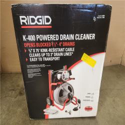 Phoenix NEW RIDGID K-400 Drain Cleaning Snake Auger 120-Volt Drum Machine with C-32IW 3/8 in. x 75 ft. Cable + 4-Piece Tool Set & Gl