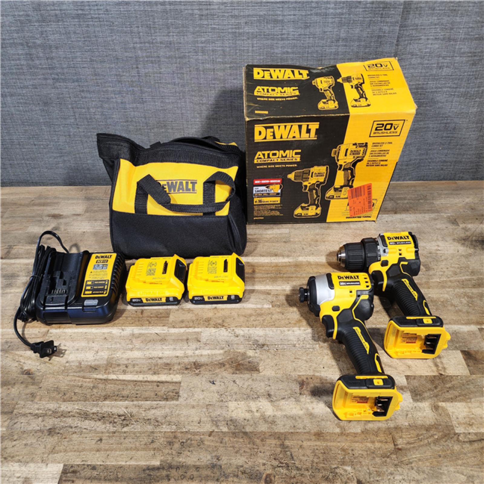 HOUSTON LOCATION - AS-IS DEWALT ATOMIC 20-Volt MAX Lithium-Ion Cordless Combo (2-Tool) Kit