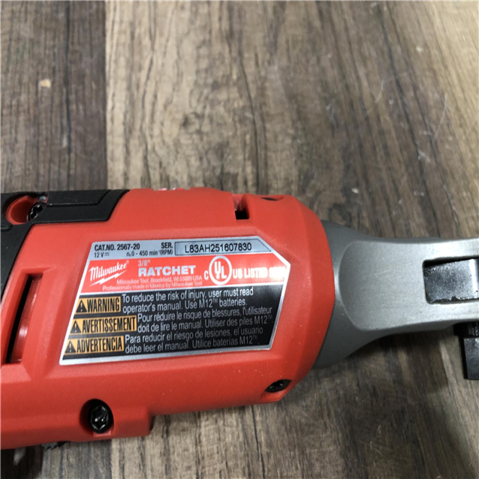 AS-IS Milwaukee FUEL 12-Volt Lithium-Ion Brushless Cordless High Speed 3/8 in. Ratchet (Tool-Only)