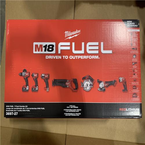 NEW - Milwaukee M18 FUEL 18V Lithium-Ion Brushless Cordless Combo Kit with Two 5.0 Ah Batteries  1 Charger  2 Tool Bags (7-Tool)