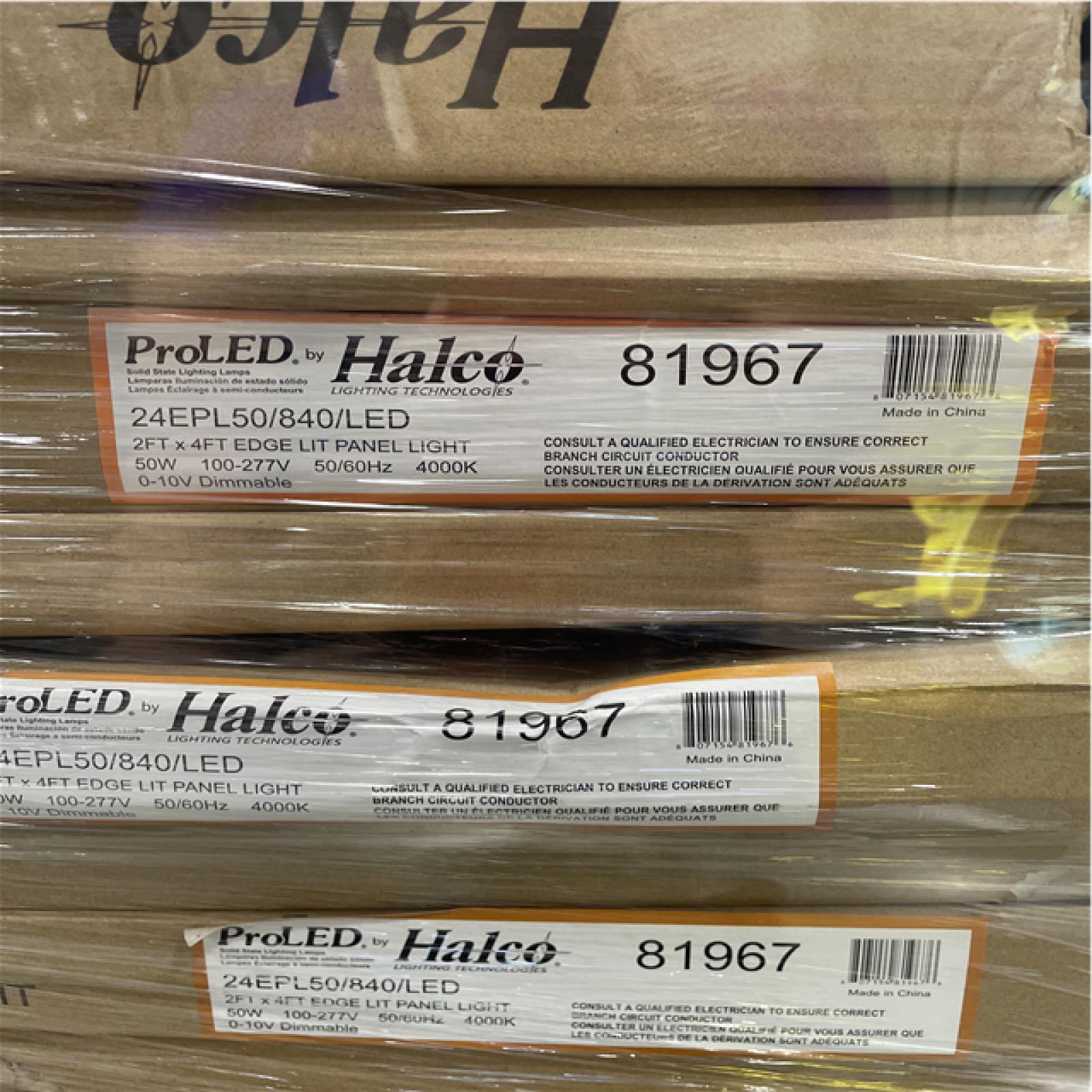 DALLAS LOCATION- AS-IS HOME HALCO 2 ft. x 4 ft 128-Watt Flat LED Panel Cool White 4000k (33 UNITS)